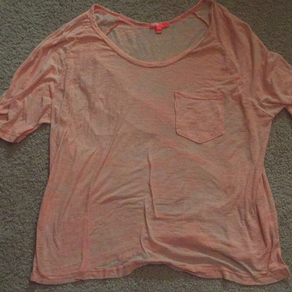 Peach burn out tee